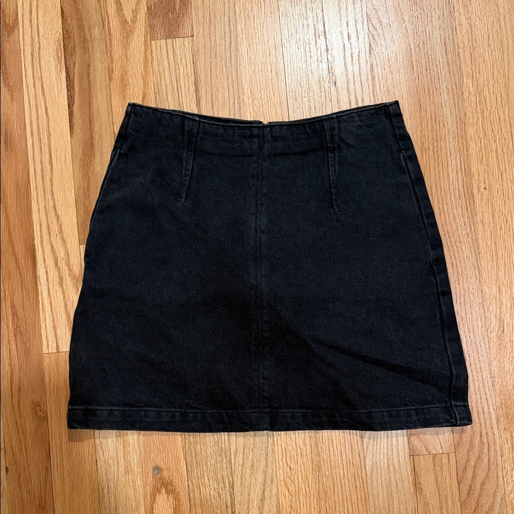 Topshop Black Moto Mini Skirt